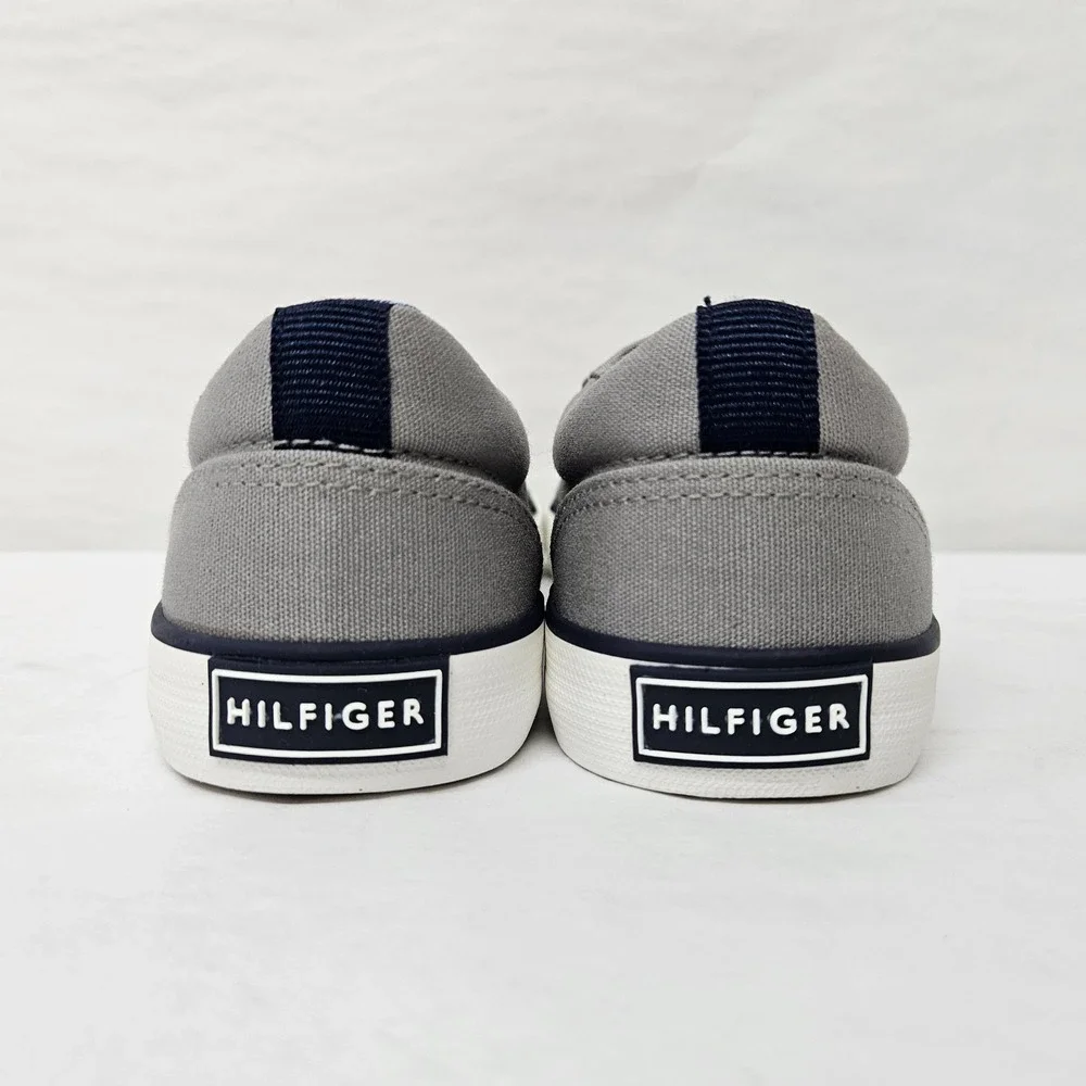 Tommy Hilfiger Cormac Core Casual Shoes 1958238‎ Grey Canvas White Kids Size 4